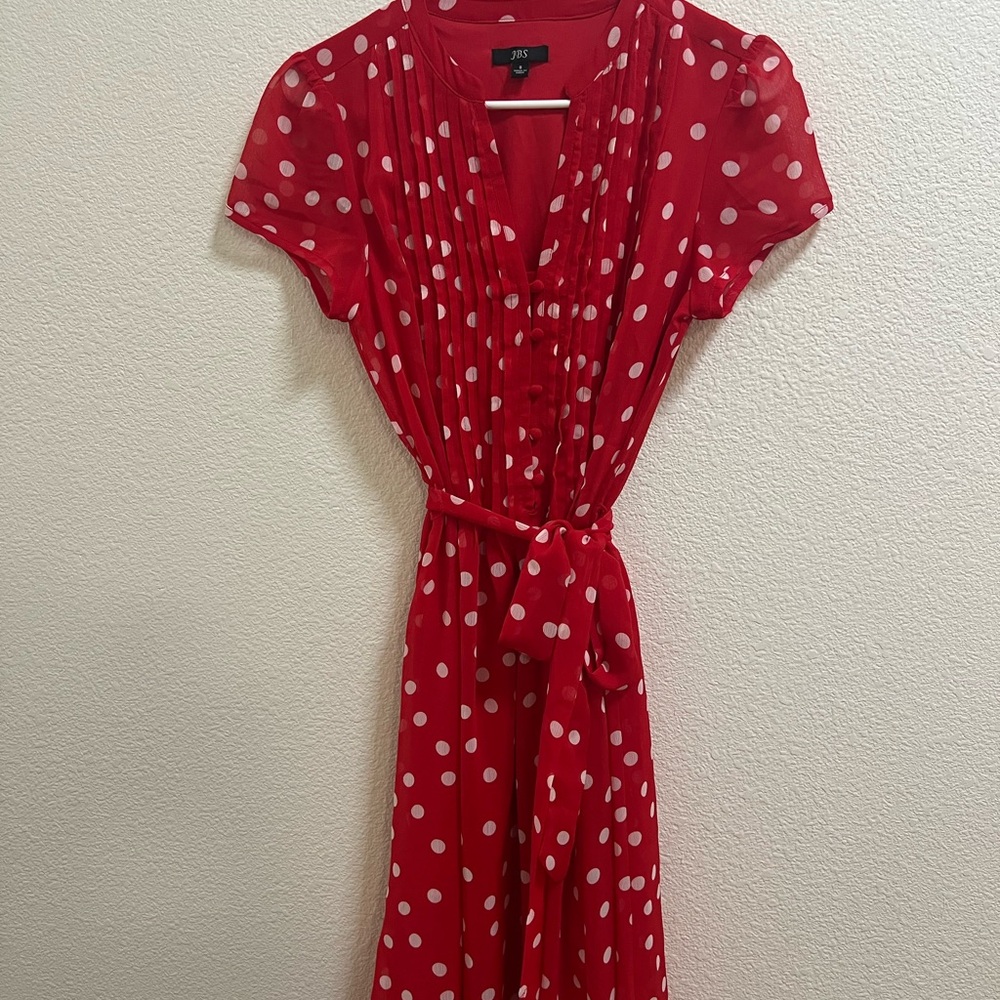 J.B.S. Red Polka Dot Dress